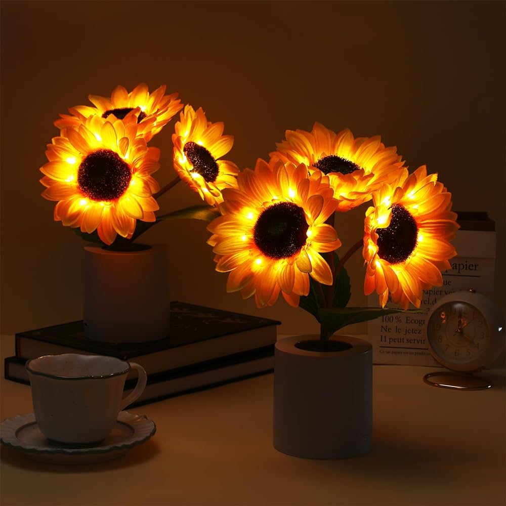 Sonnenblumenlampe LED Dimmbar 28cm für Wohnräume