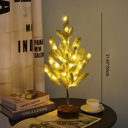 Moderne Art Deco Kiefernnadelbaum PVC LED Tischlampe für das Schlafzimmer