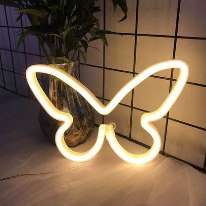 Kreative Neon-Schmetterling LED Batterie/USB Dekorative Neonlampe