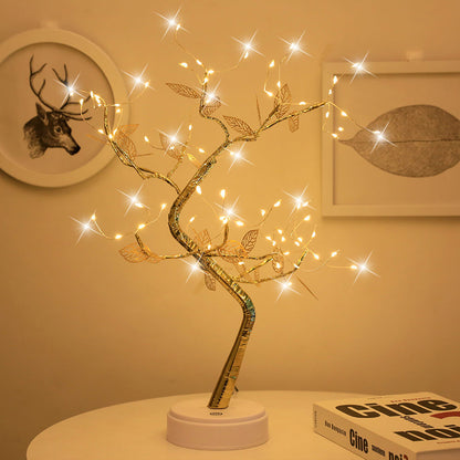 Simulation Gold Leaf Tree LED Baumdeko Tischlampe