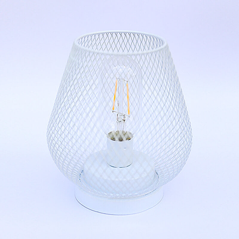 Moderne Minimalistische Batterie Gitter-Eisen Glas 1-Licht Tischlampe