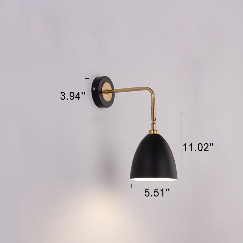 Nordic Einfach Eisen Traditionelle Form Schirm 1-Licht Wand Sconce Lampe