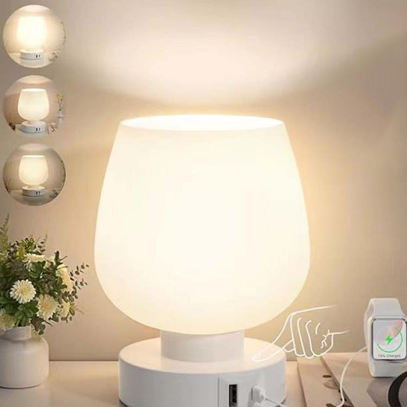 Moderne Minimalistische Flache Runde Glas Eisen 1-Lampe Tischleuchte Für Wohnzimmer