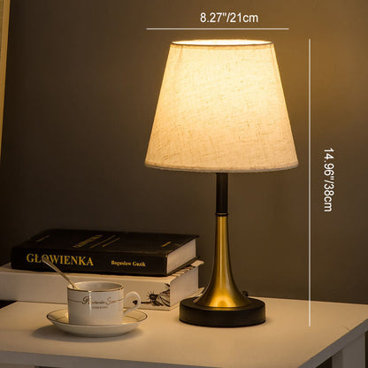 Zeitgenössische nordische Eisenzylinder 1-Lampen-Tischlampe für das Schlafzimmer