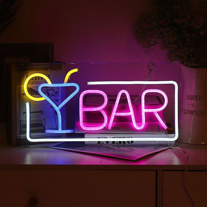 Moderne Kreative Buchstaben Bunte USB Transparente Rückwand LED Neon Ambient Light