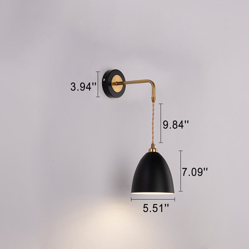 Nordic Einfach Eisen Traditionelle Form Schirm 1-Licht Wand Sconce Lampe