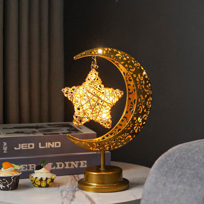 Muslim Festival Iron Moon Light Orb LED Dekorative Tischlampe