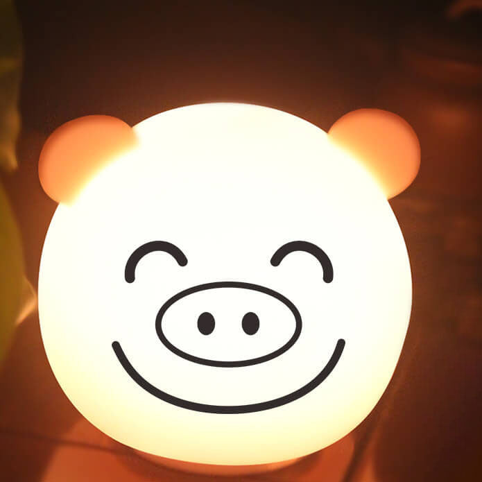 Cartoon Tier Bunte Silikon LED Nachtlicht Tischlampe