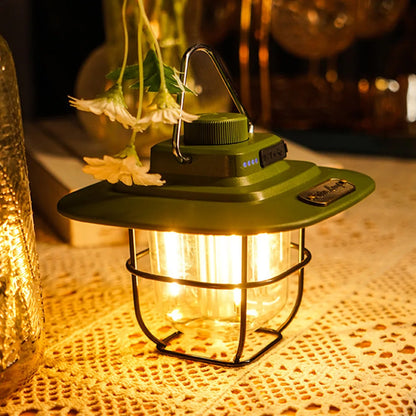 – Wiederaufladbare Vintage LED Lampe für Camping