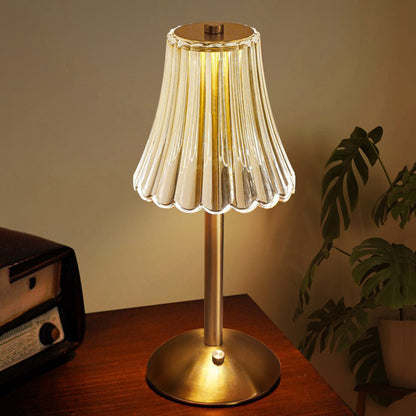 Vintage Goldene Kristall Tischlampe - AtmosGlow