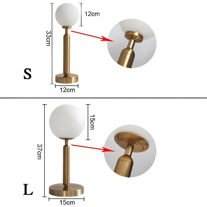 SphereShine Luxe Tischlampe aus Glas & Messing – Eleganz und LED