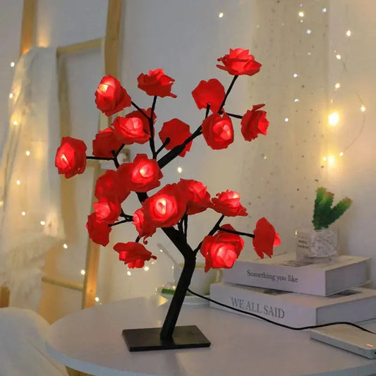 Tischlampe in Form einer Rose