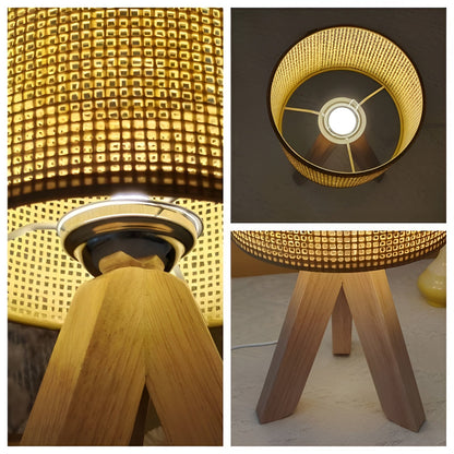 Rattan Tischlampe mit USB und LED - Stilvolles und Nachhaltiges Design