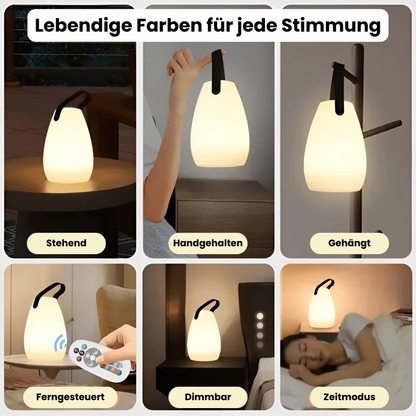 Lampe - Tragbare wasserdichte kabellose Tischlampe mit Fernbedienung