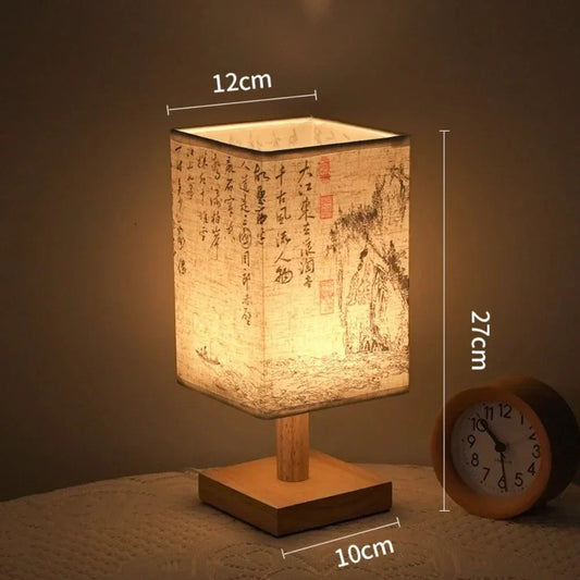 Chinesischer Stil Holz Kalligrafie Lampe