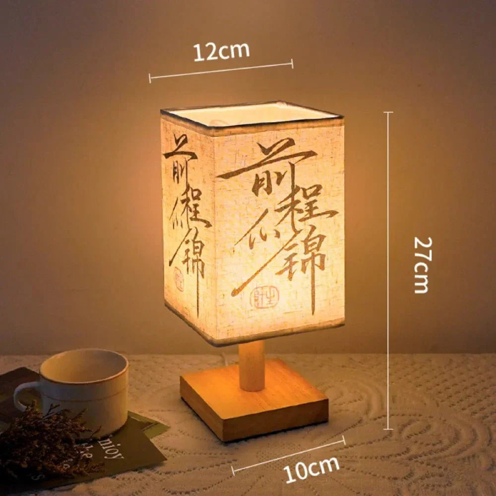 Chinesischer Stil Holz Kalligrafie Lampe