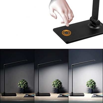 LED-Schreibtischlampe, Touch-Control-Schreibtischlampe mit 3 Helligkeitsstufen, dimmbare Büronlampe mit verstellbarem Arm, faltbare Tischlampe für Tisch Schlafzimmer Nachttisch Büro