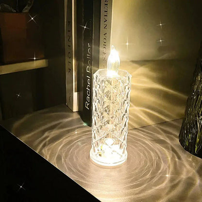 Diamantförmige Tischlampe aus Kristall