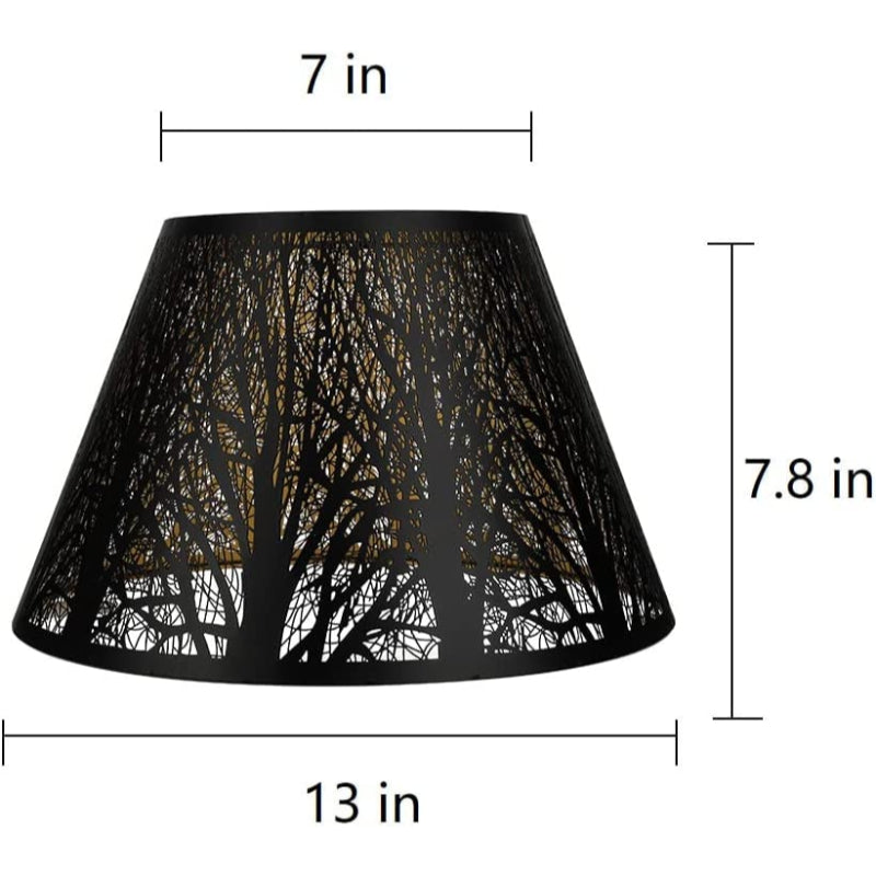 Medium Lampenschirm, Barrel-Stofflampenschirm für Tischlampe und Stehlampe, 7x13x7.8 Zoll, naturbelüftetes Leinen, handgefertigt, Spider (weiß)