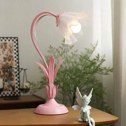 Französische Retro-Stil Blumen Schreibtischlampe