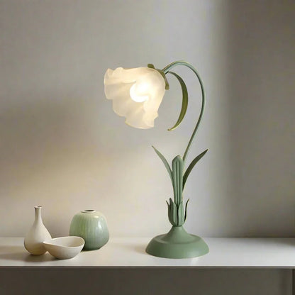 Französische Retro-Stil Blumen Schreibtischlampe