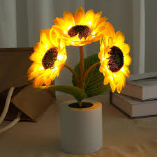 Sonnenblumenlampe LED Dimmbar 28cm für Wohnräume