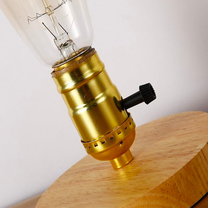 Edison Holz Nachttischlampe