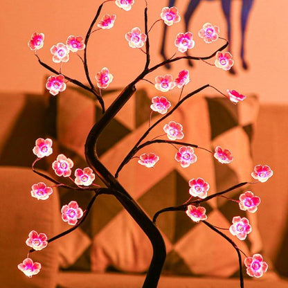 Blumige Bonsai Nachttischlampe