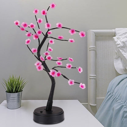 Blumige Bonsai Nachttischlampe