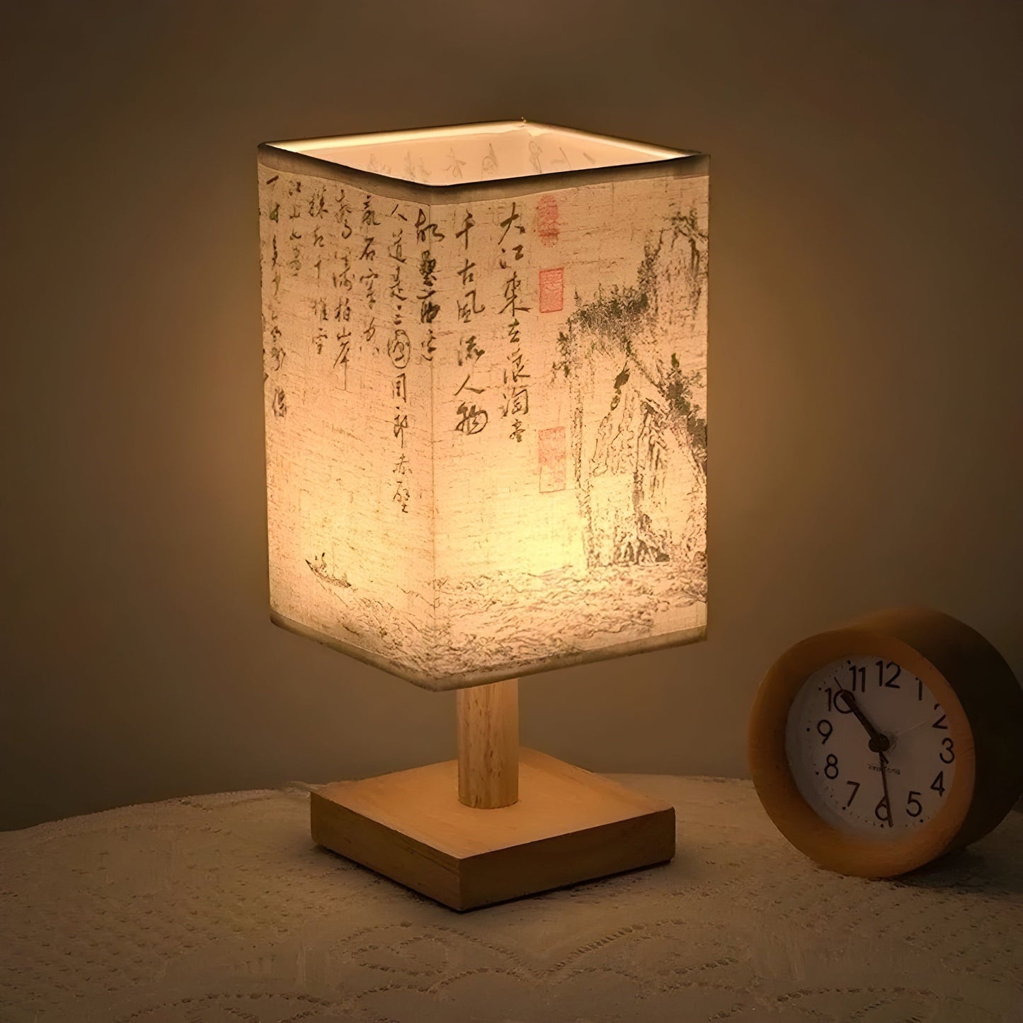 Lampe - Moderne Stoff LED Chinesischer Stil Tischlampe