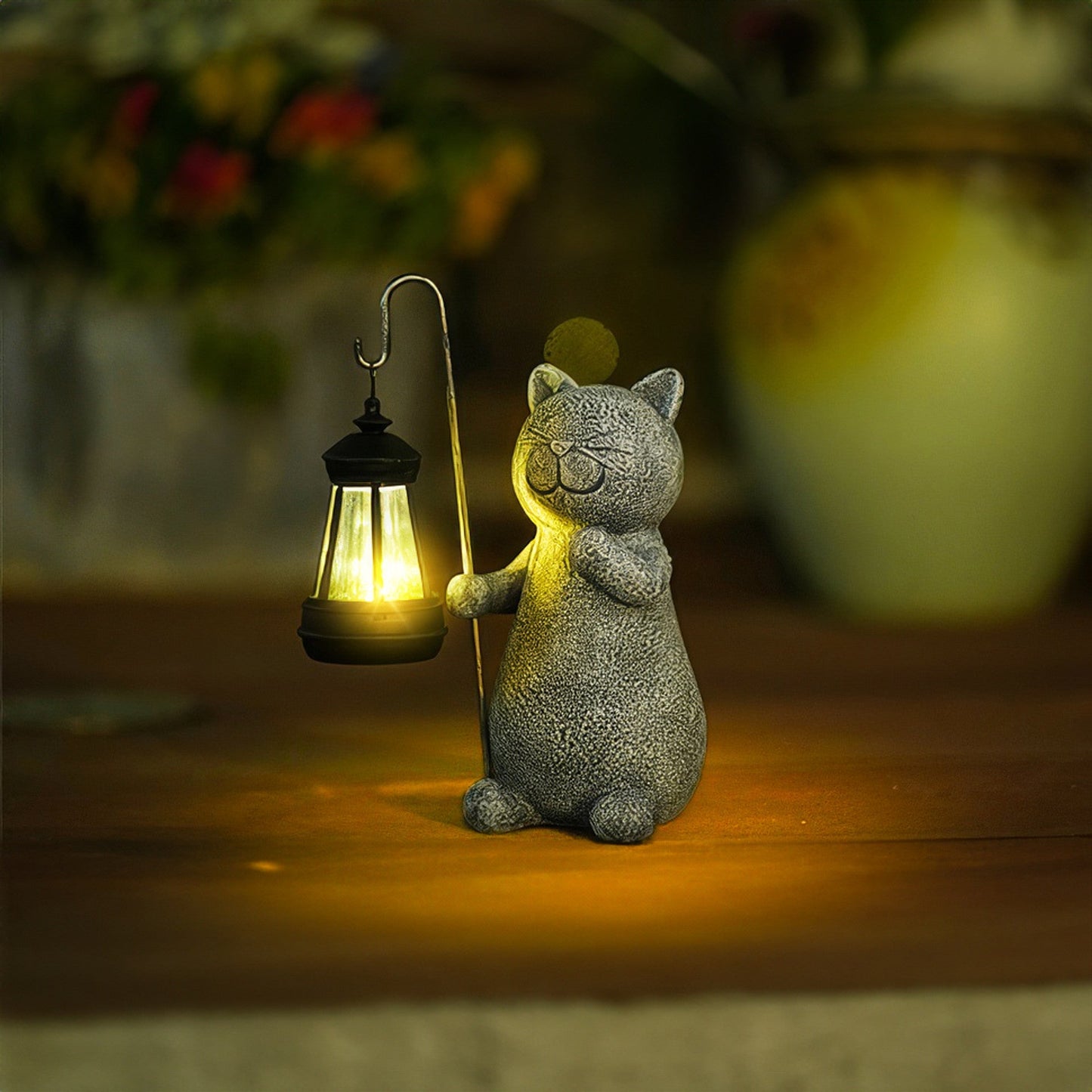 Solar LED Statue Katze - Wasserdicht für Gartenbeleuchtung